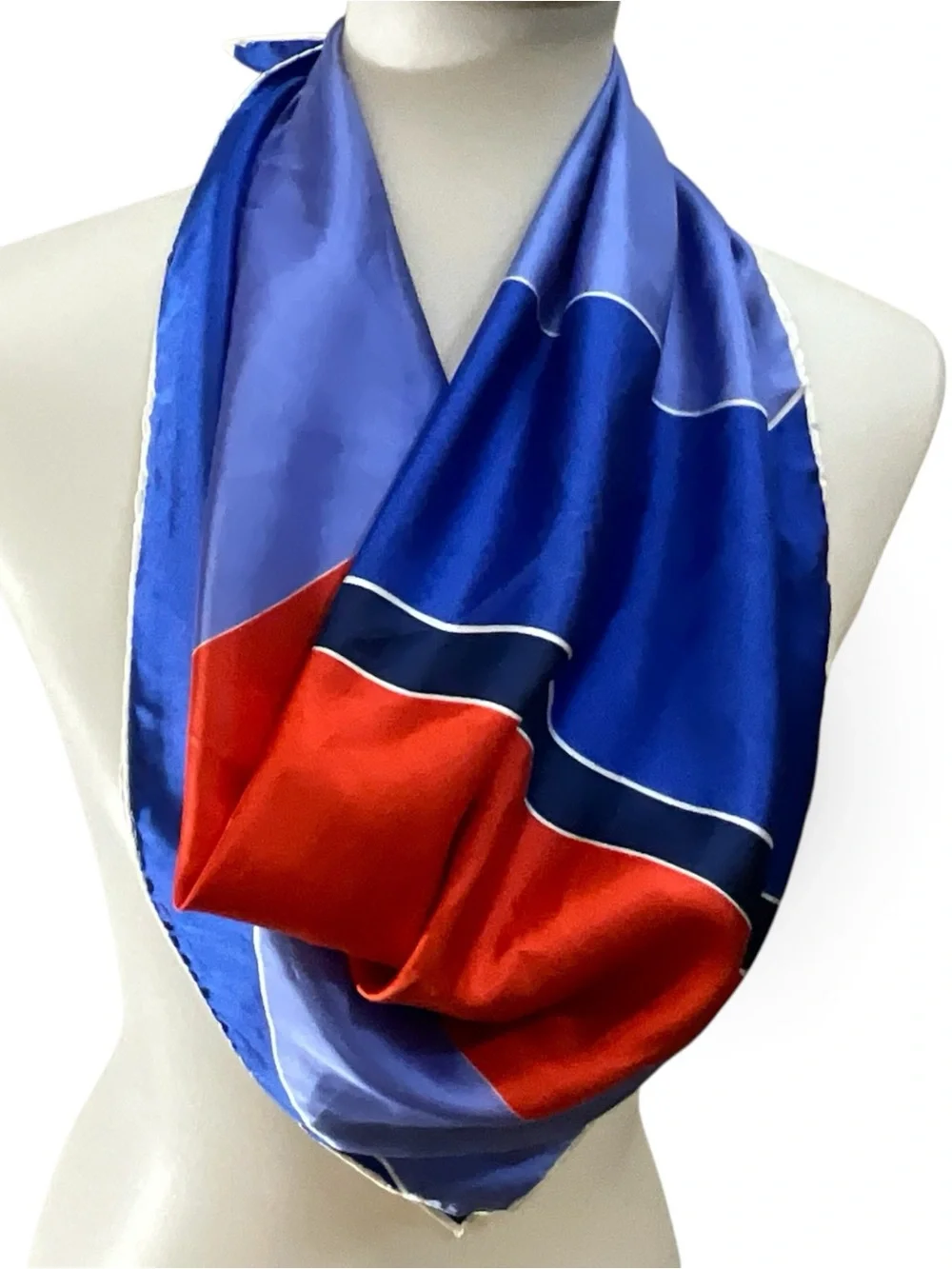 Vintage Geretek Corp Abstract Groovy Geometric Scarf 26.5”
